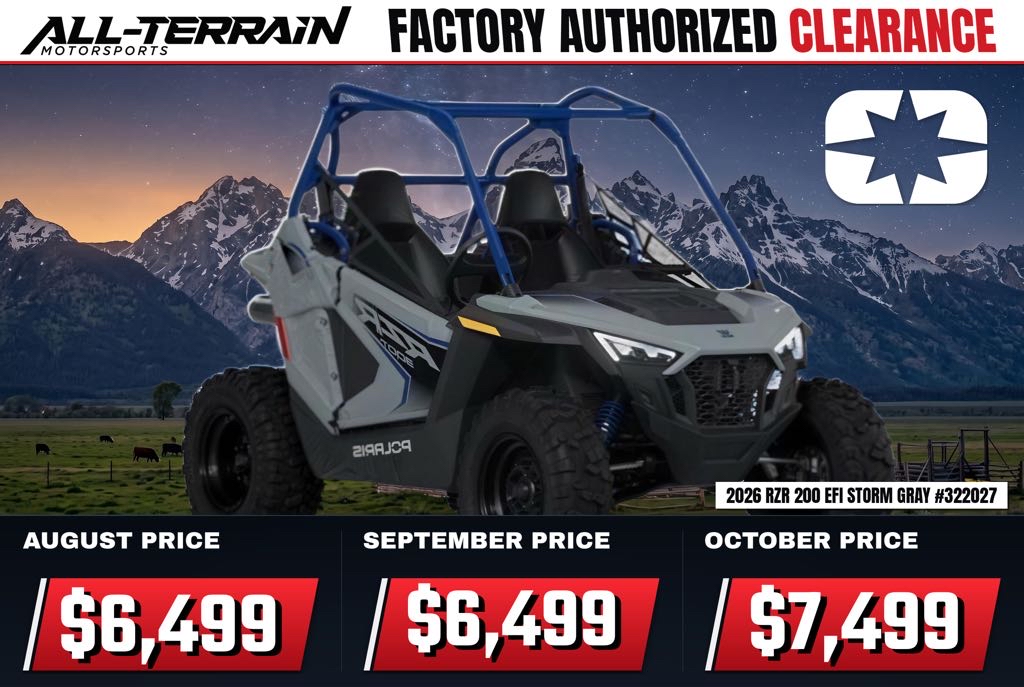 New 2026 Polaris RZR 200 EFI Storm Gray