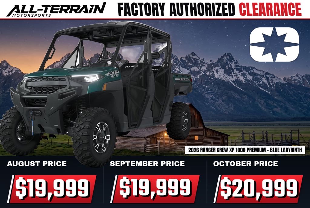 New 2026 Polaris RANGER CREW XP 1000 Premium Blue Labyrinth