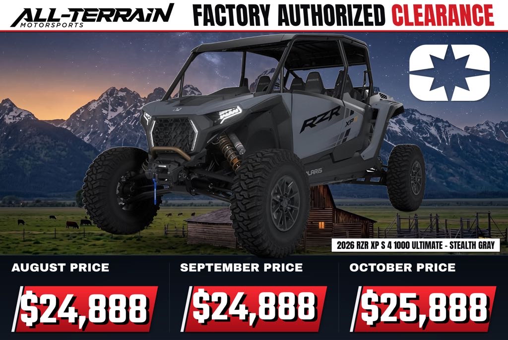 New 2026 Polaris RZR XP S 4 1000 Ultimate - Stealth Gray