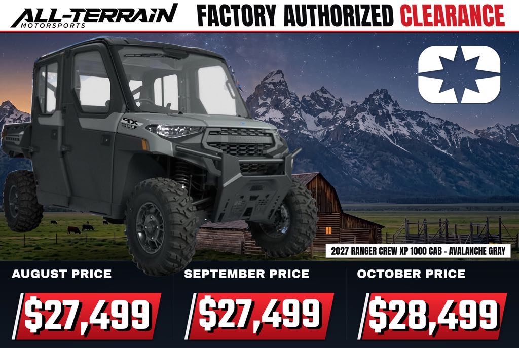New 2027 Polaris RANGER CREW XP 1000 CAB - AVALANCHE GRAY