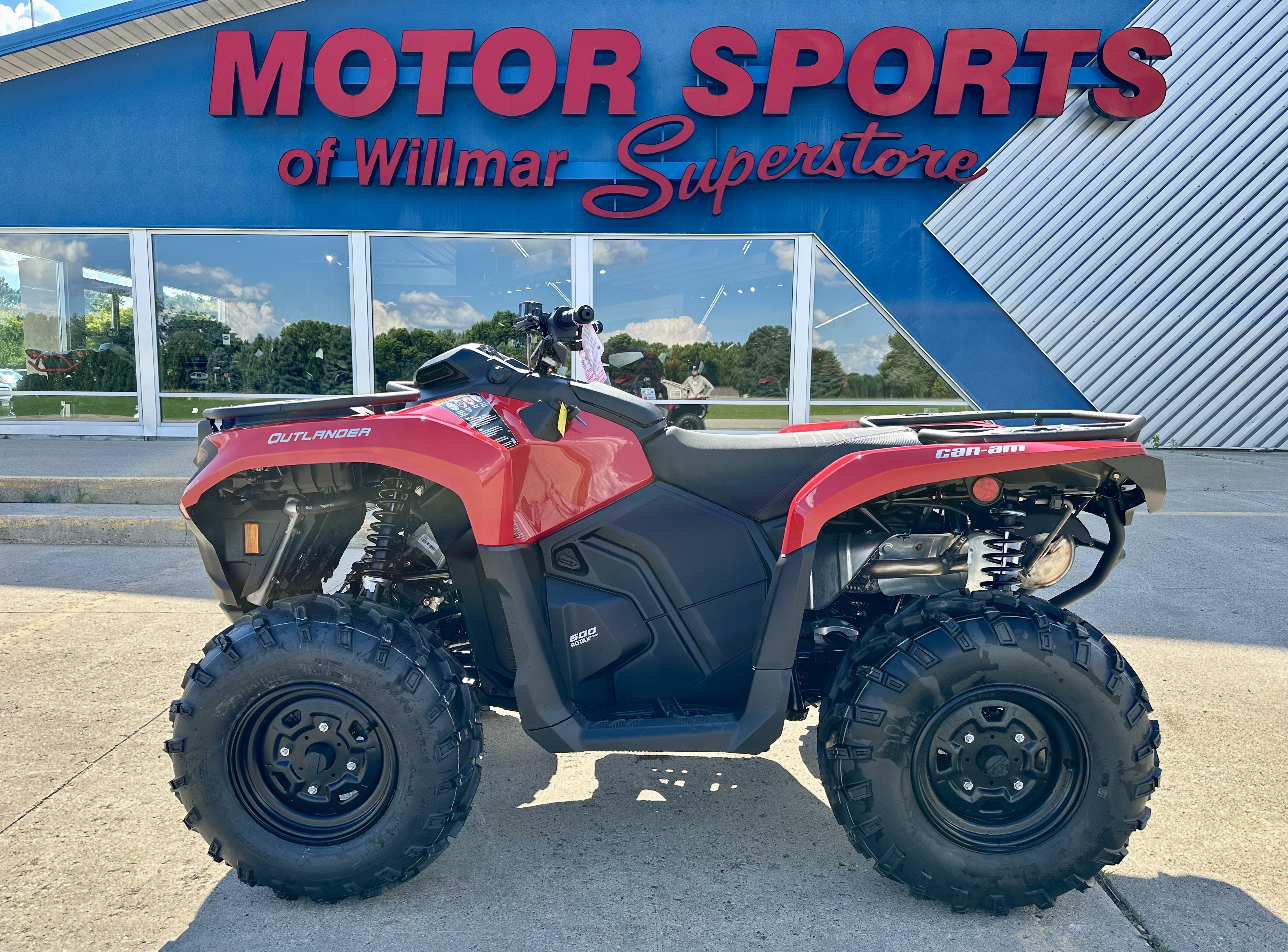 2026 Can-Am Outlander DPS 500 in LEGION RED — front three-quarter view