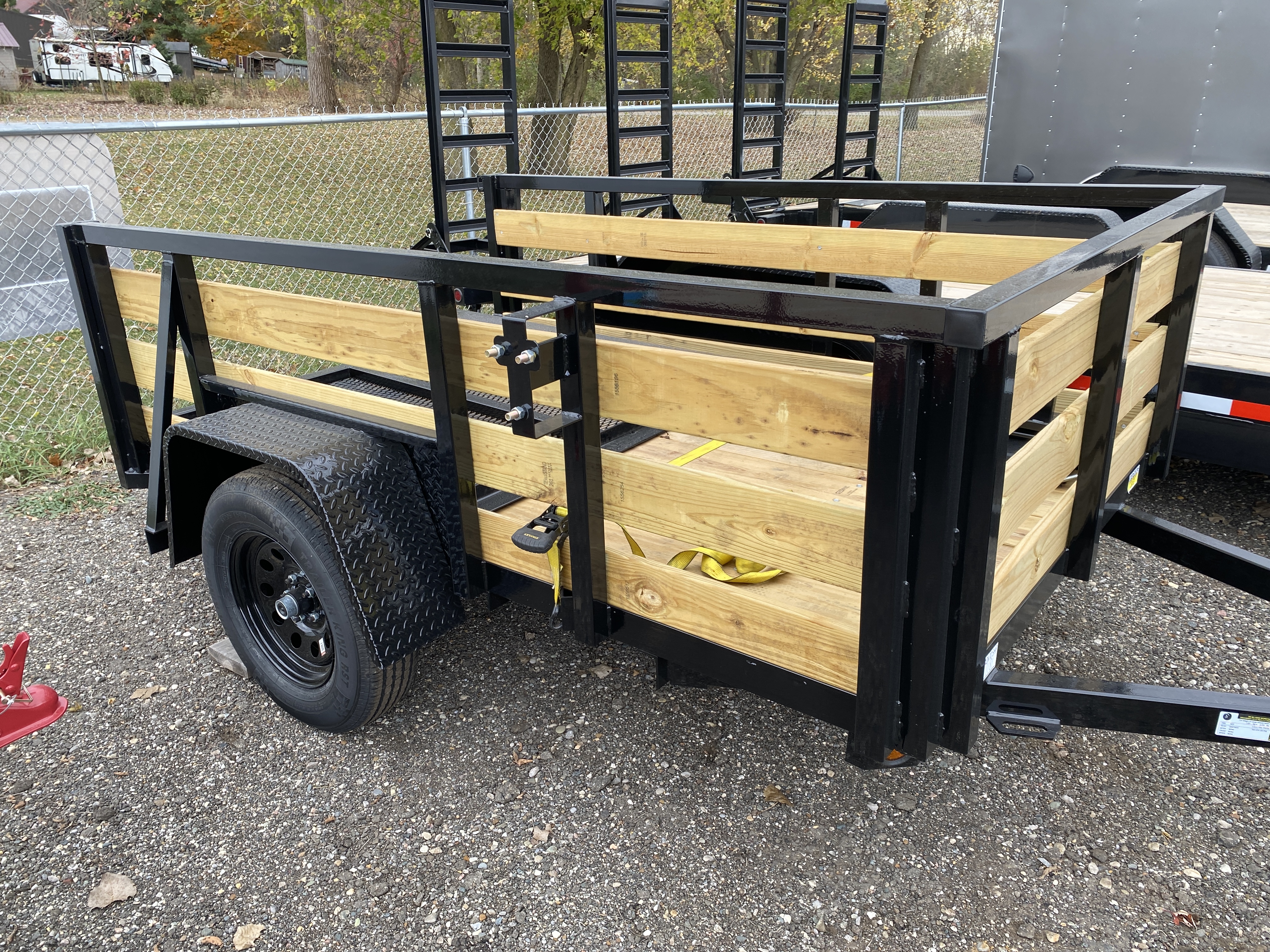  5x8' Single Axle Utility Trailer w/ Wood High Sides