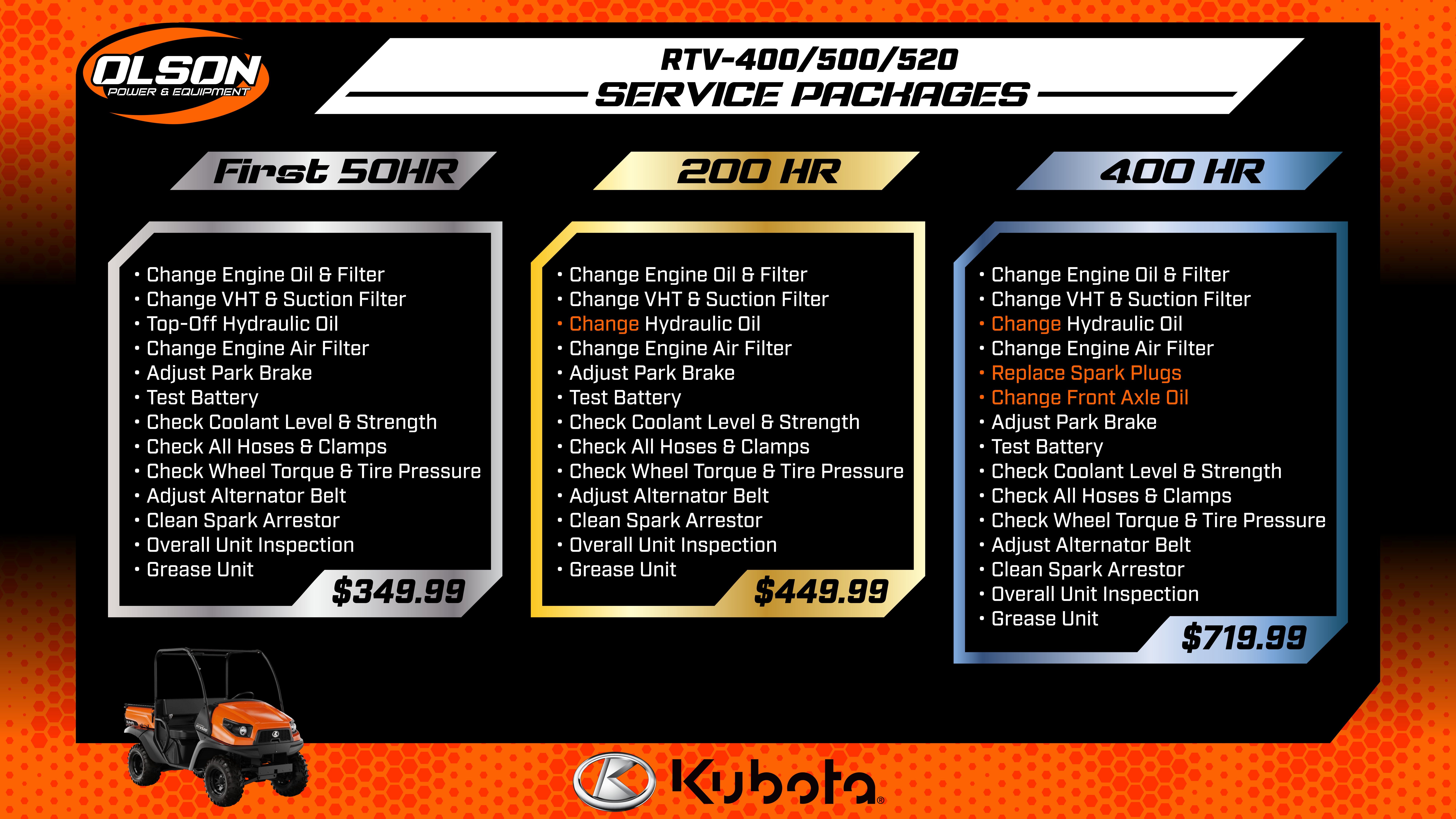 Kubota Tractor Service | Utility Vehicle Repair | Olson Power