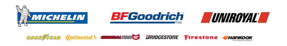 We carry products from Michelin®, BFGoodrich®, Uniroyal®, Goodyear, Continental, General, Bridgestone, Firestone, and Hankook.