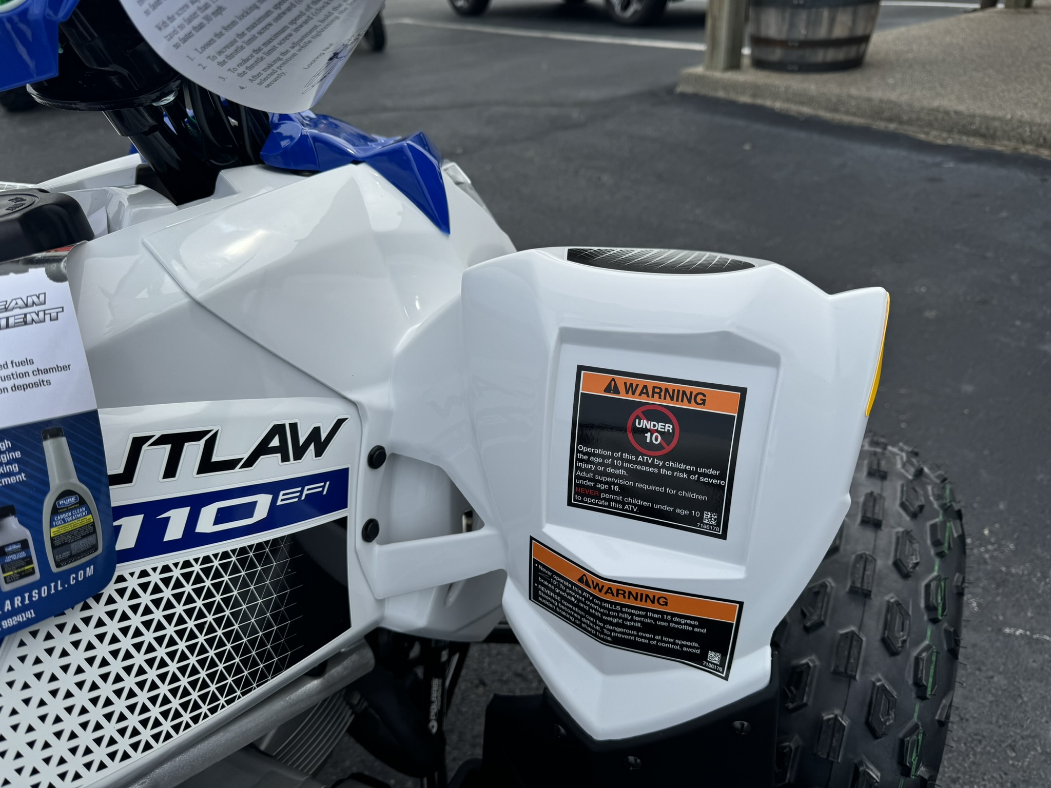 2025 Polaris Outlaw® 110 EFI - BRIGHT WHITE / POLARIS BLUE (youth) - Photo 7