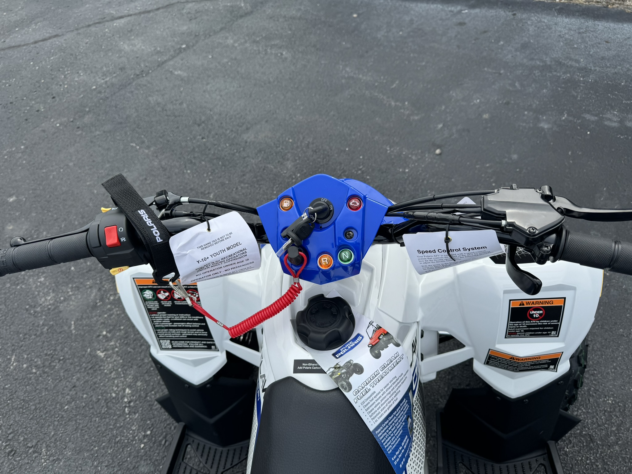 2025 Polaris Outlaw® 110 EFI - BRIGHT WHITE / POLARIS BLUE (youth) - Photo 9