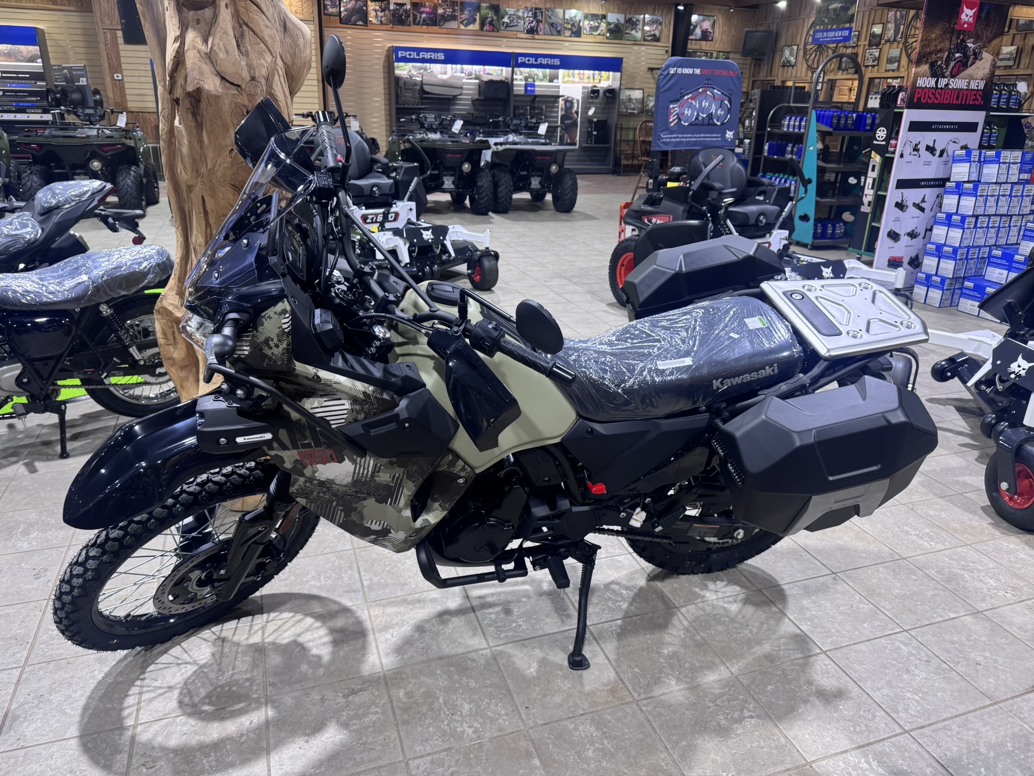 2026 Kawasaki KLR® 650 Adventure ABS (DUAL) - Cypher Camo Beige / Metallic Matte Carbon Gray - Photo 3