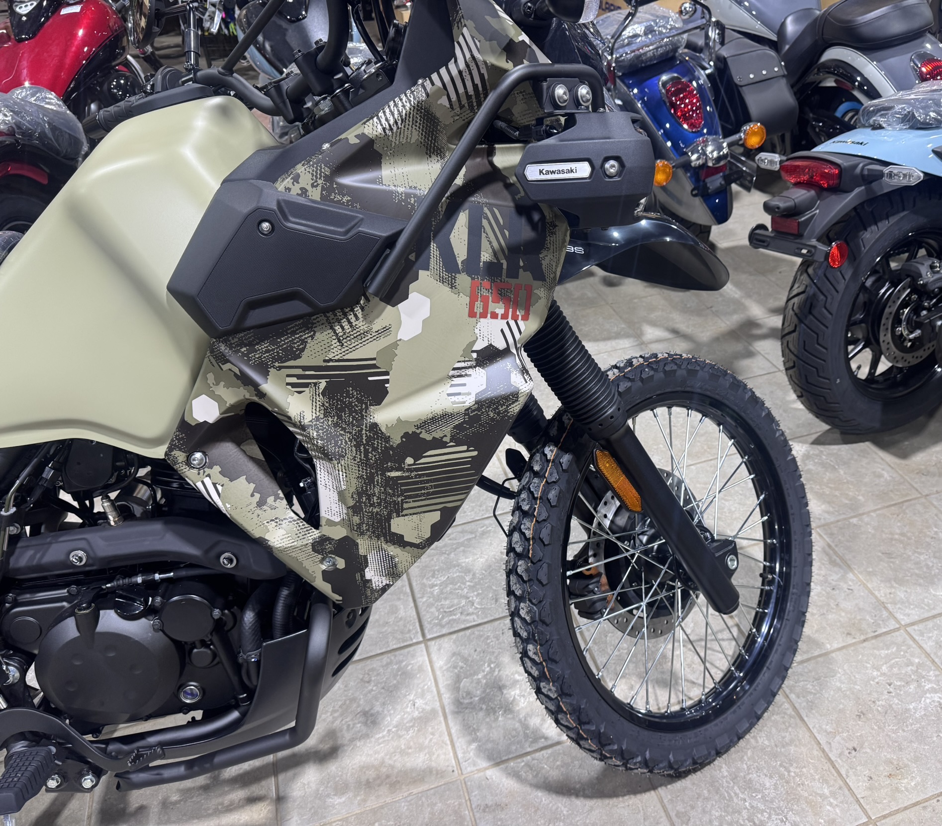 2026 Kawasaki KLR® 650 Adventure ABS (DUAL) - Cypher Camo Beige / Metallic Matte Carbon Gray - Photo 7