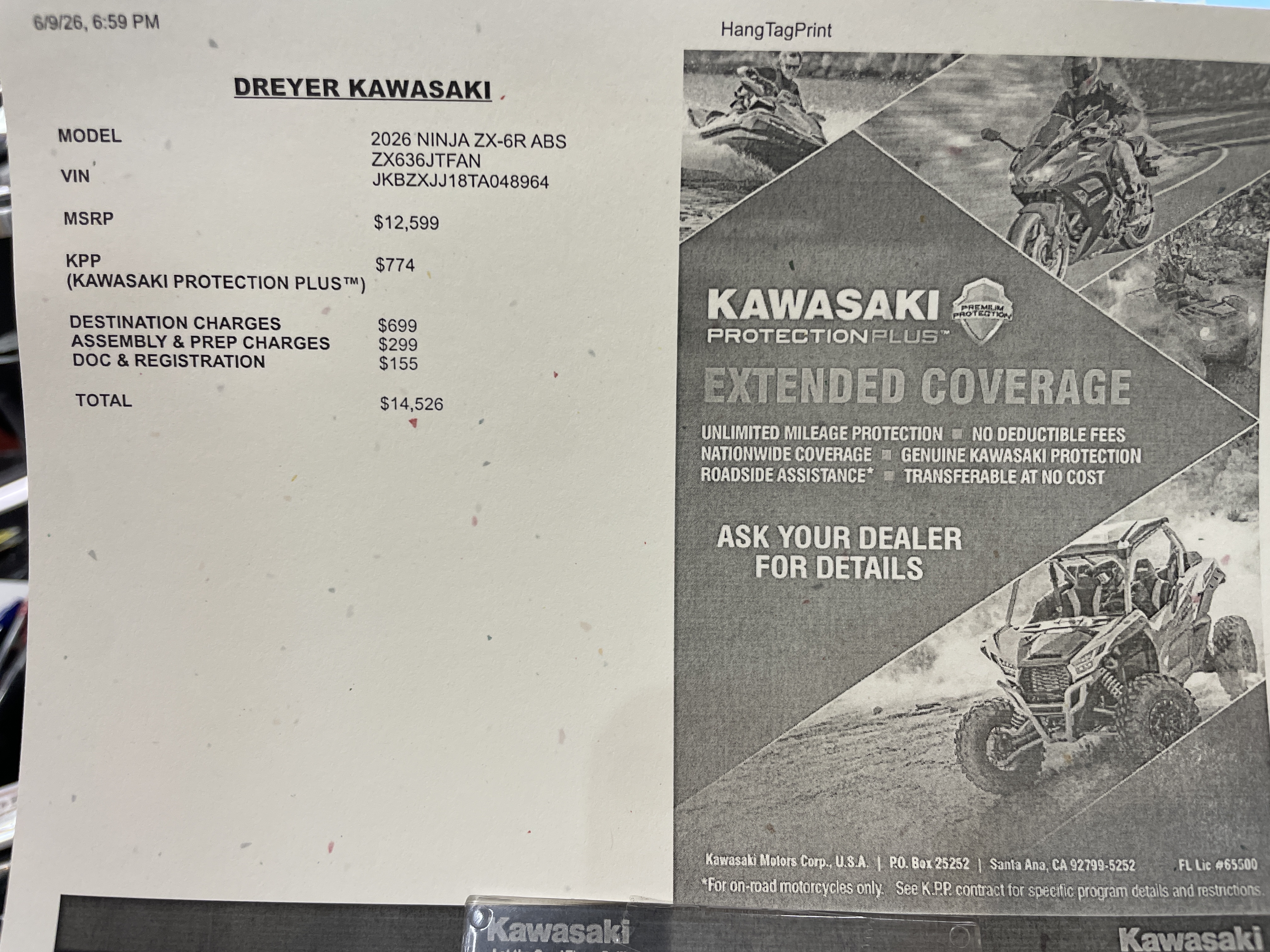 kkkページ 2026 Kawasaki NINJA ZX6R ABS KRT EDITION for Sale | Dreyer Motorsports