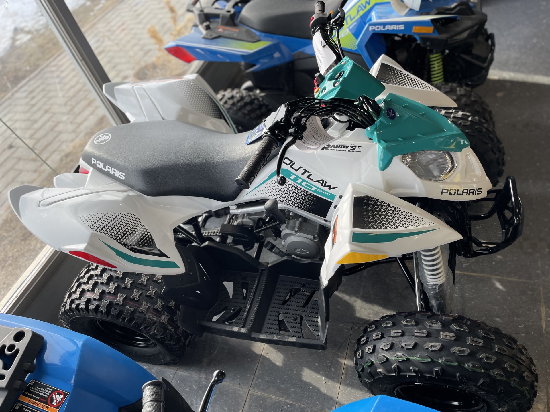 2025 Polaris OUTLAW 110 EFI - BRIGHT WHITE / RAD GREEN - Photo 5