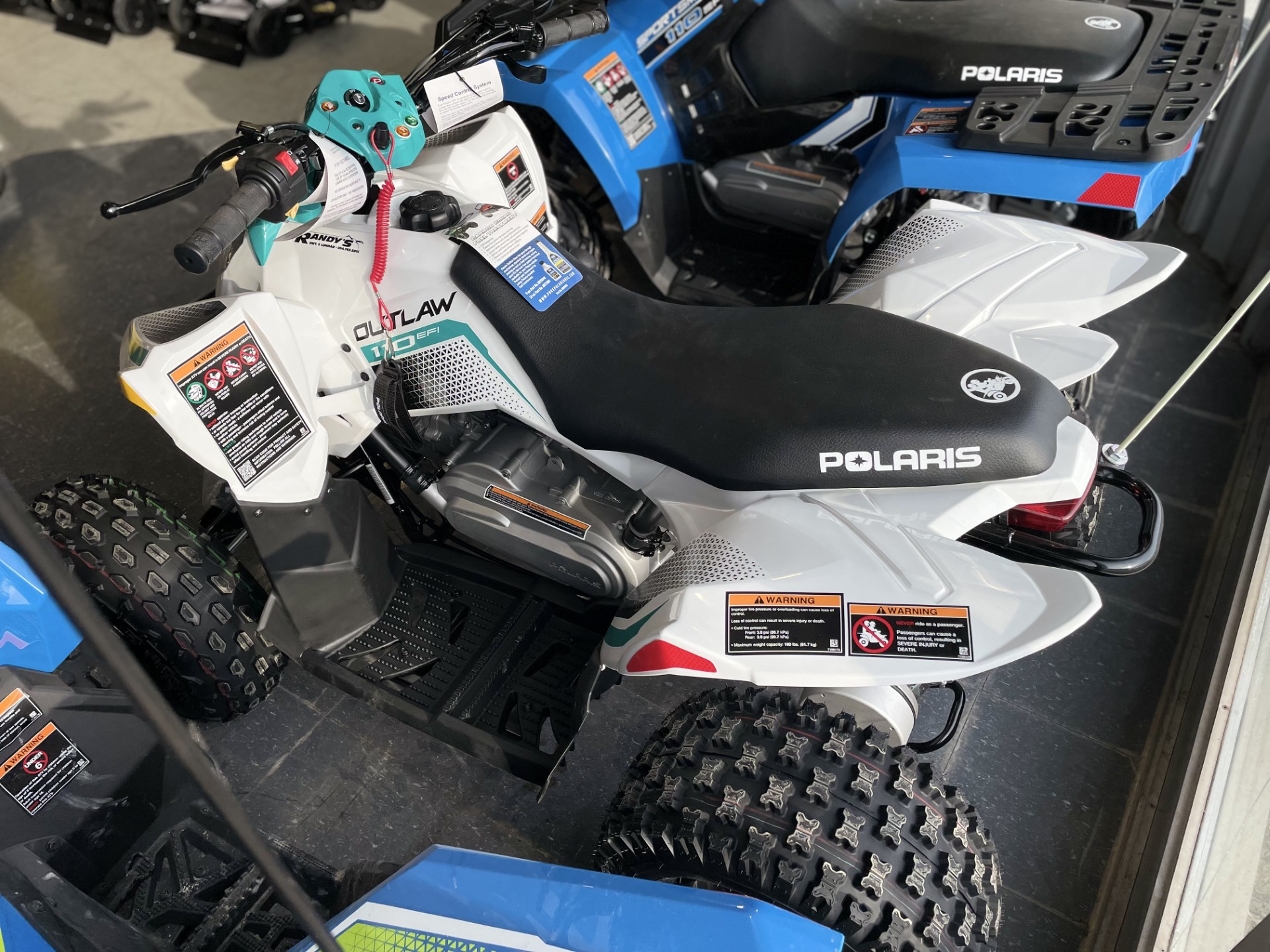 2025 Polaris OUTLAW 110 EFI - BRIGHT WHITE / RAD GREEN - Photo 6