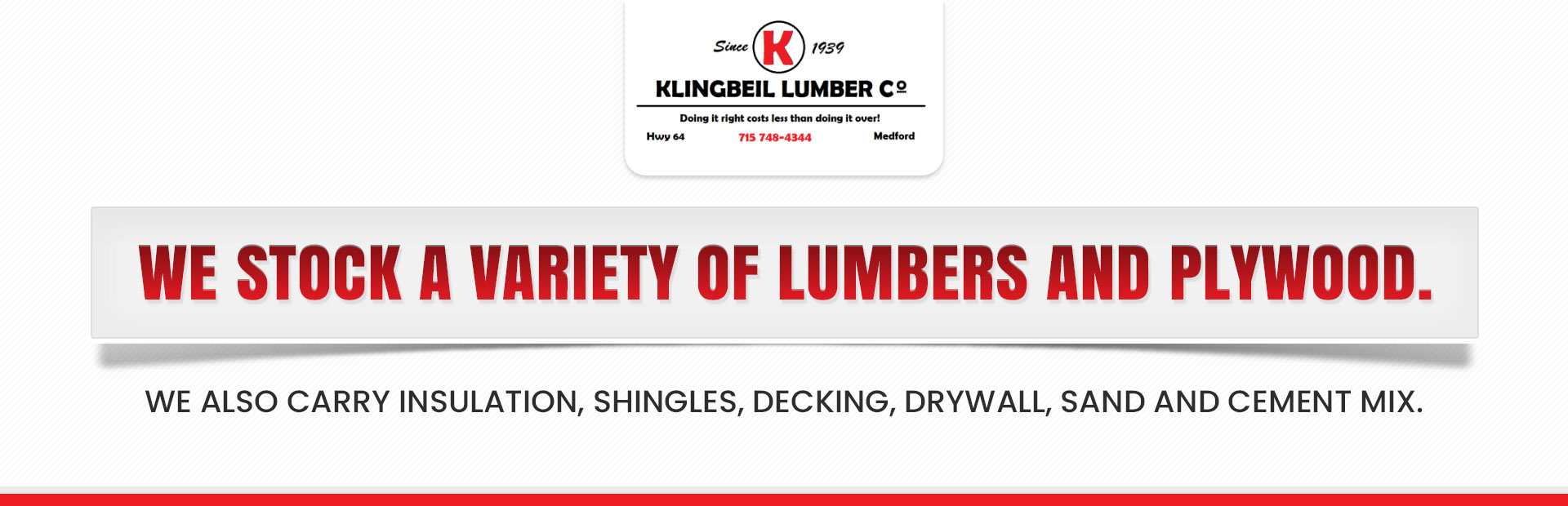 Klingbeil Lumber Co Medford, WI Lumberyard & Hardware
